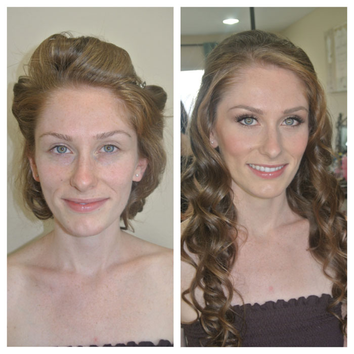 Before and After Hair and Makeup