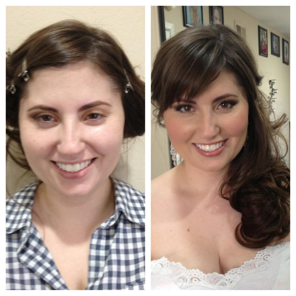 Before and After Hair and Makeup