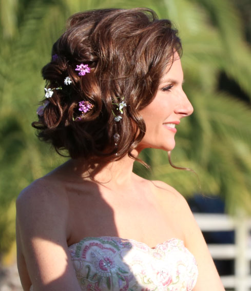 Bridal Side Swept Updo For Lisa S Wedding In Santa Barbara Ca